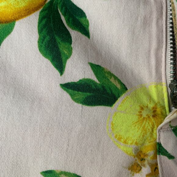 Cynthia Rowley Pink Lemon Print Chino Shorts with Pockets Cotton Blend Size 6 - Picture 9 of 13